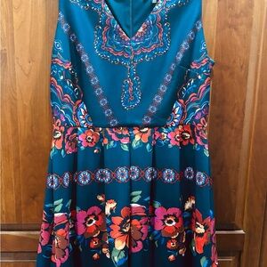 Signature by Sangria Navy and Red Floral Dress and apt 9 matching sweater